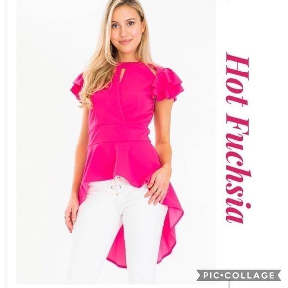 Hot Fuchsia High Low Top! CUTE!! - Picture 1 of 3